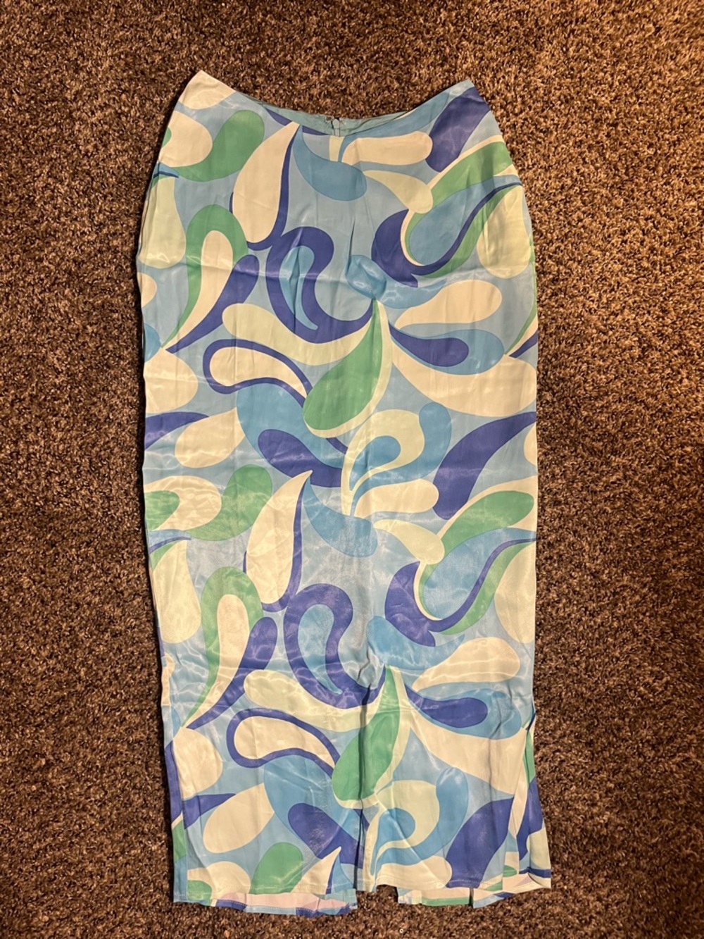 NWT Sabo Blue & Green Abstract Print Pencil Skirt